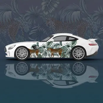 Custom Cheetah Car Графическая наклейка Защита животных Все тело Виниловая обертка Современный дизайн Изображение Обернуть Наклейка Декоративная Автомобильная наклейка