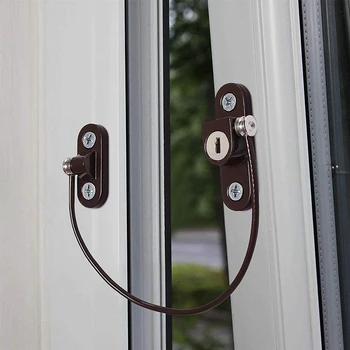  Оконные замки Запираемый кабельный ограничитель для окна Ограничитель раздвижных дверей Детский охранник с ключом