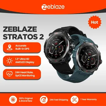 Zeblaze Stratos 2 GPS Смарт-часы AMOLED Дисплей 24-часовой монитор здоровья 5 ATM Длительное время автономной работы Умные часы для мужчин