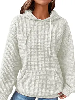 Женская толстовка с капюшоном оверсайз с длинным рукавом пуловер с круглым вырезом Свитер 2023 Осенняя мода Свободный крой Наряды