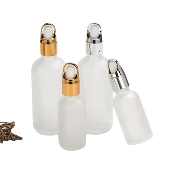 Оптовая пустая бутылка-капельница Frost Эфирное масло Стеклянная прозрачная ароматерапевтическая жидкость 5-100 мл Капля для массажной пипетки многоразовая