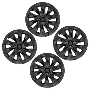4PCS Матовая черная крышка ступицы Замена 18-дюймовой крышки колеса для Tesla Model 3 2018-2023 Автомобильный колпак Полная крышка обода