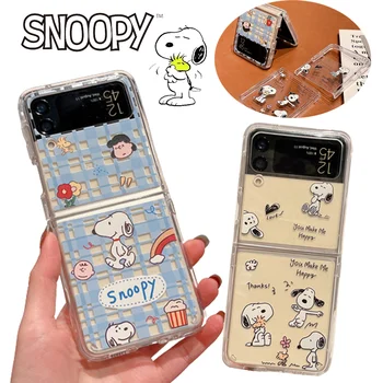 Snoopy Cute Clear Slim Soft Phone Чехол для Samsung Z Flip 3 4 Силиконовый чехол для Samsung Galaxy Z Flip 3 Fundas Прозрачный чехол